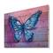 Designart - Vintage Blue Butterfly I - Modern Print on Natural Pine Wood